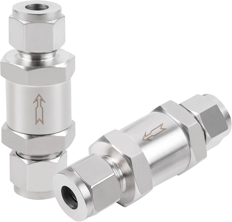 Yoebor 304 Stainless Steel Detachable Compression Check Valve 3/8" OD x 3/8" OD One Way Non-Return Valve for Water Oil Gas, 1pc - Image 5